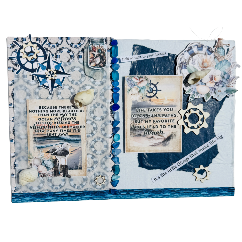 Paper Art on Canvas – “Beyond the Sea”