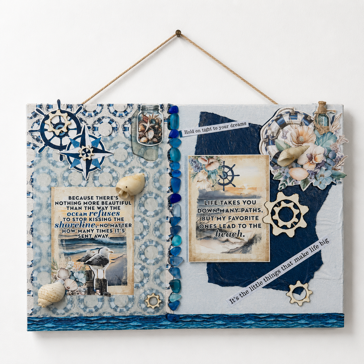 Paper Art on Canvas – “Beyond the Sea”