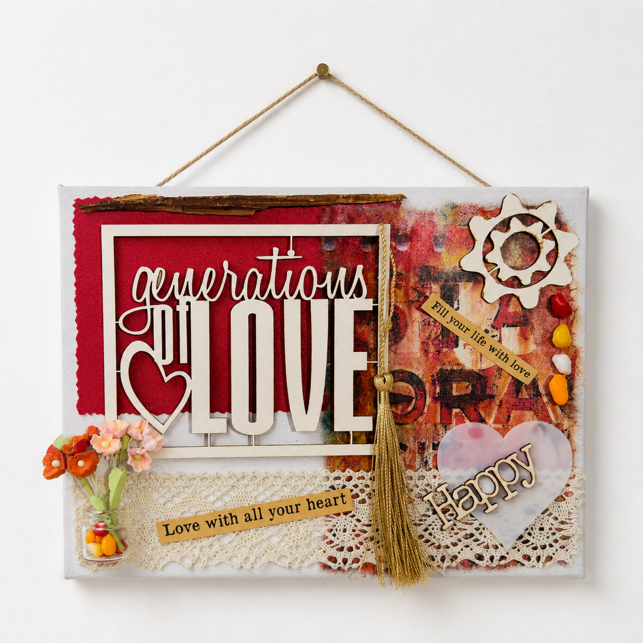 Paper Art on Canvas – “Generations of Love”