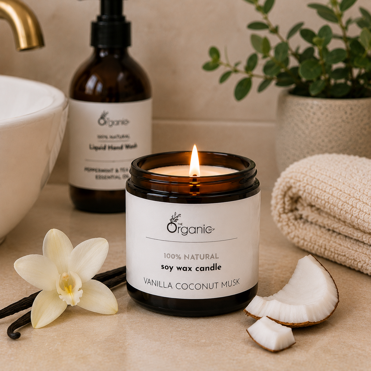 Natural Soy Wax Candle Vanilla Coconut Musk